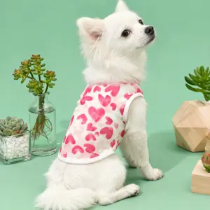 Pet Clothing Heart Valentine's Day Dog Clothes Vest Breathable Short Sleeve Large Dogs Bichon Poodle, Lightweight and Comfortable