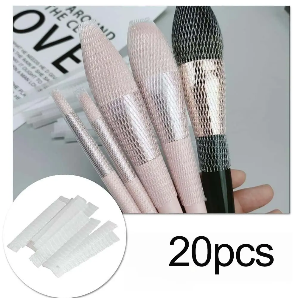 20pcs Makeup Brush Mesh Guards, Transposable Elastic Flexible Brush Covers for Bristle Protection and Maintenance, Stretchable Convenient Brush Shapers for Travel & Home Organization, Practical Makeup Tool, Brush Sleeves