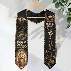 Class of 2026 Graduation Stole, Custom Name School Stole, Catholic Faith Virgin Mary Design, Personalized Graduation Sash Gift