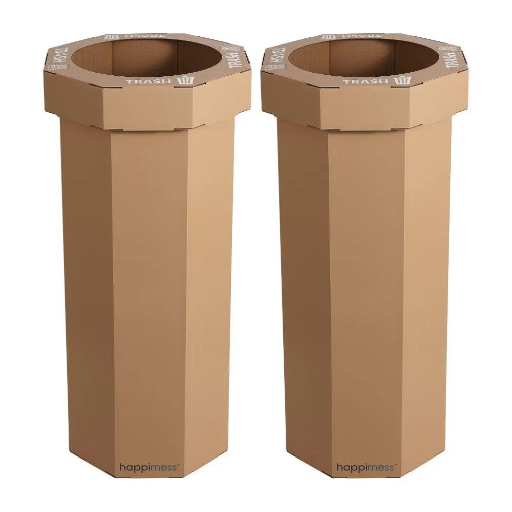 Fleur 25-Gallon Traditional Classic Disposable Corrugated Cardboard Event Trash Can and Recycling Bin