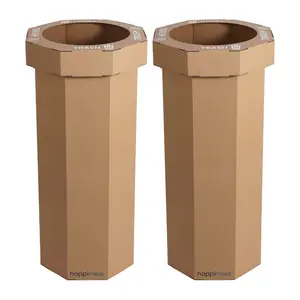 Fleur 25-Gallon Traditional Classic Disposable Corrugated Cardboard Event Trash Can and Recycling Bin