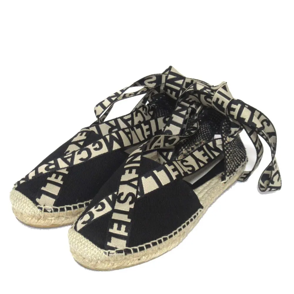 Pre-owned Stella McCartney Others Small Leather Goods Ribbon Strap Espadrille Sandals