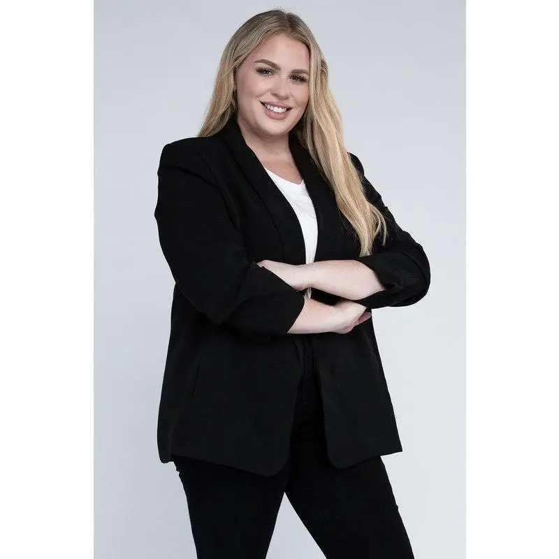 Blazer-  Shawl Lapel Blazer Plus