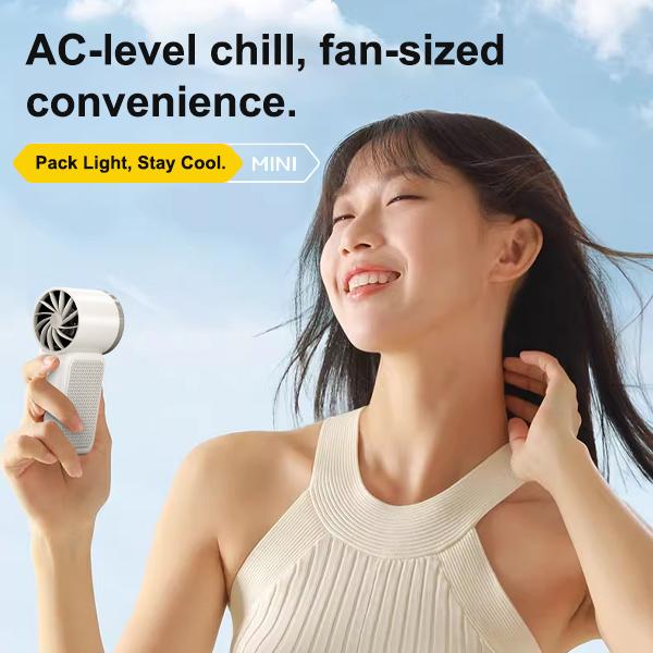 Mini Handheld Fan with LED Display, USB Rechargeable, Stylish Design, Ultra-Portable for Travel, Office, and Home Use