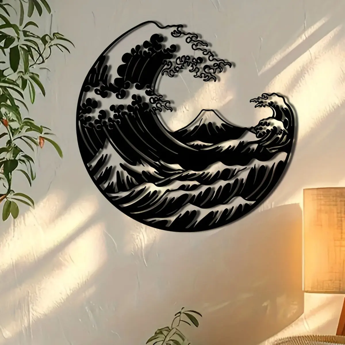 The Great Wave Metal Wall Art, Artistic Wave Pattern Wall Decor, Modern Home Decor, Aesthetic Wall Decor, Wall Hanging Ornament for Home Living Room Bedroom, Home Decor, Room Decor, Art Work For Wall Decor