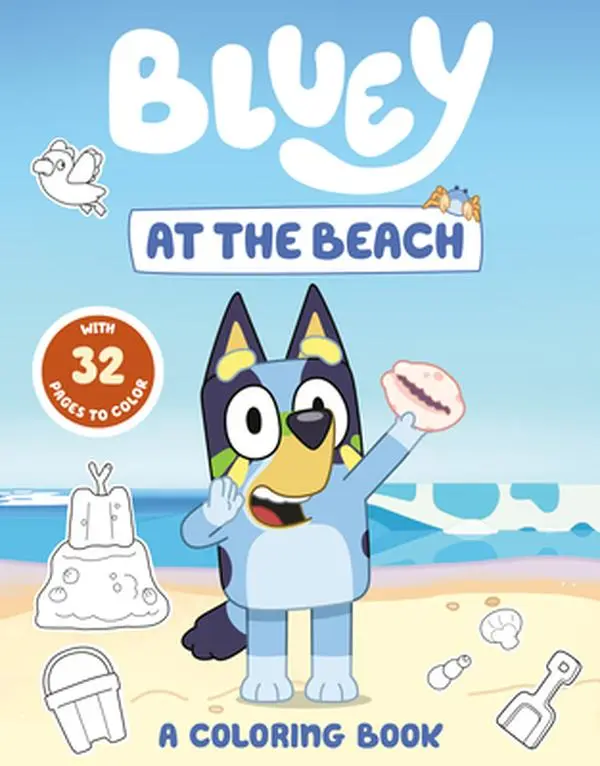 Bluey: At the Beach Bingo-Themed Children's Coloring Book - Penguin Young Readers Licenses, 32-Page Paperback, Perfect for Road Trips, Summertime Fun, Rainy Days, Sandcastles, 10.7in H x 8.2in L x 0.2in W