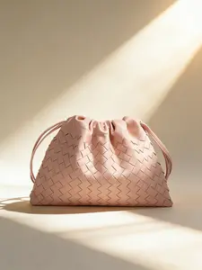 Drawstring Woven Shoulder Underarm Bag, Commuter Casual Versatile Handbag, Wrinkled Cloud Design, Vintage Cloud Purse, Crossbody Purses, Fashionable Unique Bags
