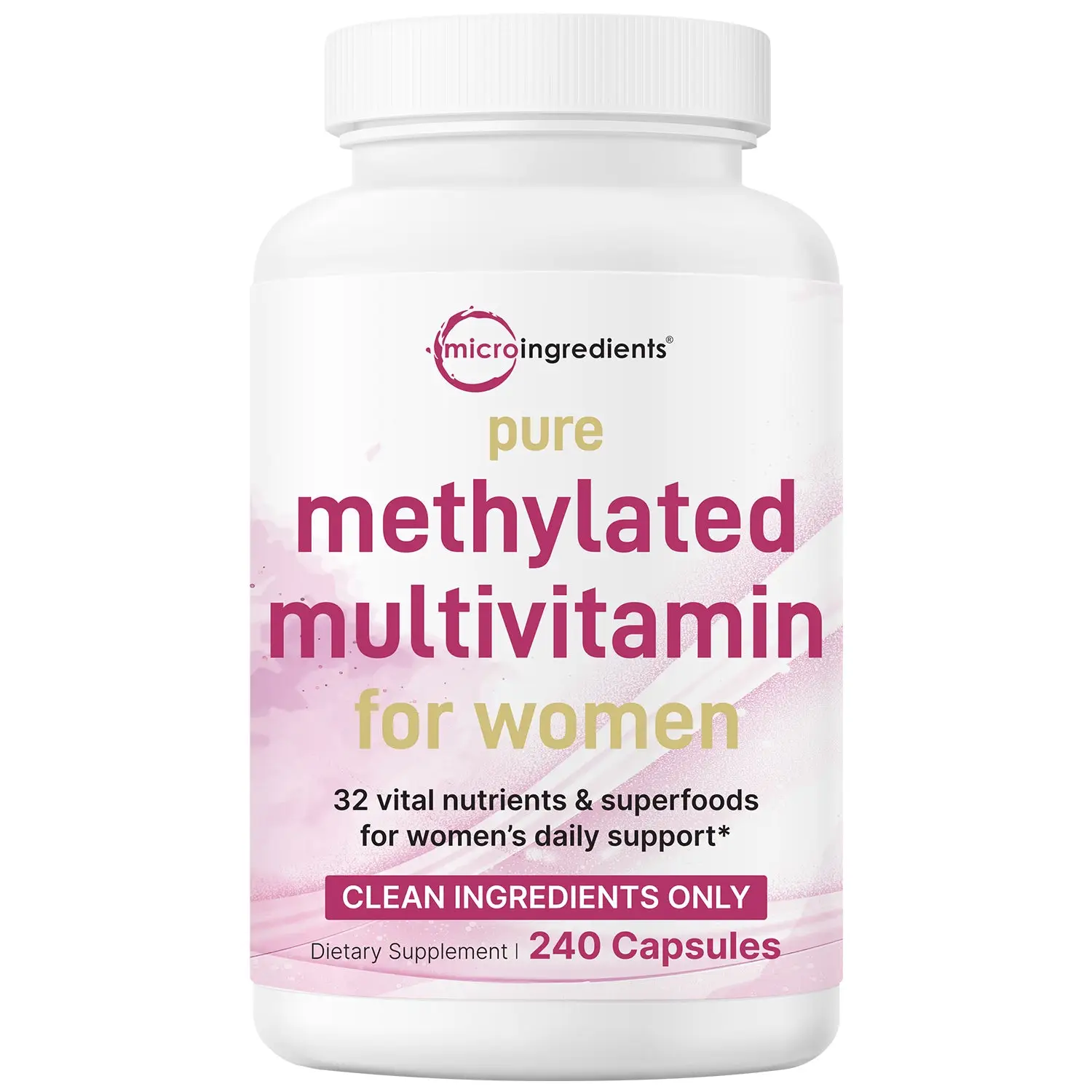 Micro Ingredients Pure Methylated Multivitamin for Women, 240 Capsules