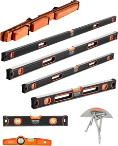 6-Piece Torpedo Level, 78/48/32/24/16/10 Inch All Magnetic Levels Set, Bubble Vials Ruler for 45/90/180 Degree, Aluminum Alloy Magnetic Box Leveler Tool, Shock-Resistance, SAE and Metric Scale