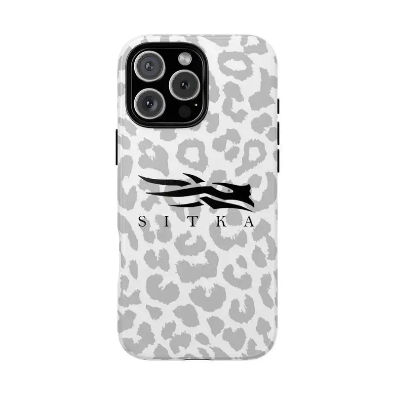 SITKA White Snow Leopard 2-Piece Heavy-Duty Polycarbonate Rubber Magnetic Smartphone Case - Shockproof, Shock-Absorbent, Drop-Resistant Custom Cover for iPhone 11/12/13/14/15/16/17 Pro Max Plus Handheld Devices, Protection Accessory