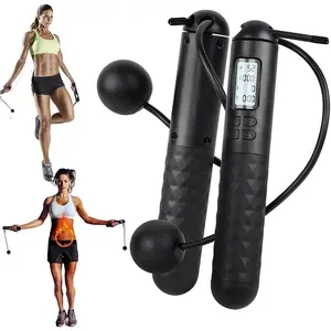 Adjustable Cordless Jump Rope with Digital Counter for Fitness and Cardio Training