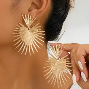European and American Style Metal Earrings Fashion Exaggerated Irregular Gold-Plated Spray Paint Stud Earrings AliExpress Amazon Bestsellers