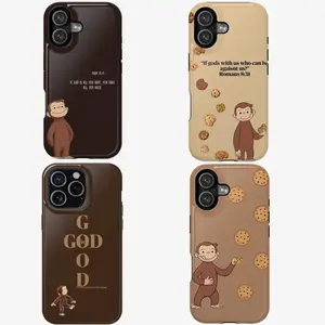 Faith & Cookies Curious George Phone Case - Christian Cartoon Phone Cover with Bible Verse – "If God Is All You Have" & "God Is Good" Design, Christian Phone Cover for Faith and Positivity |   Cover Suitable for IPhone 17 16 15 14 13 12 and Samsung