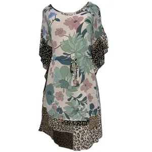 Kori America Floral Semi Mesh Cover Up - Plus Size
