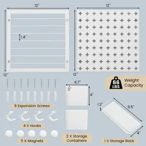 Durable Round Pegboard Wall Organizer Set with Magnets, Hooks, Easy Installation to Enhance Organization