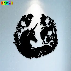 1pc Unicorn Metal Wall Art, Mythical Unicorn Statue Mural, Ideal Gift for Valentine's Day, Wedding, Unicorn Decor Enthusiasts, Rust-Resistant Metal Wall Decor Wall Sculptures, Perfect for Bedroom Wall & Garden Fence, Charming Home Decor