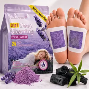 Deep Cleaning Foot Patch 24PCS Lavender Detox Foot Pads for Night Sleep Support & Foot Care, Natural Herbal Adhesive Patches with Ginger Extrac, Soothe Foot Masks, Odorless Foot Masks