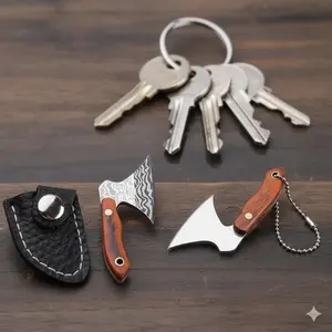 Multi-tool Survival Keychain Knife: Mini Axe Blade & Portable EDC Utility Tool for Outdoor Emergency Survival Tools, Camping Gifts, Pocket Knife, Tiny Hatchet, Shipping Cutter