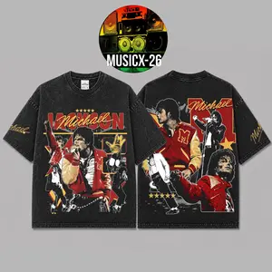 [X-26] Retro Michael Jackson, King of Pop Graphic Premium Acid Washed Cotton T-Shirt For Moonwalkers, The MJ Fam Shirt, Michael Jackson Fans Merch, MJ Music Graphic Tee