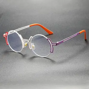 New Hollow Metal Round Frame Presbyopia Glasses Stylish Small-Frame Blue Light Blocking HD Reading Glasses for Men and Women