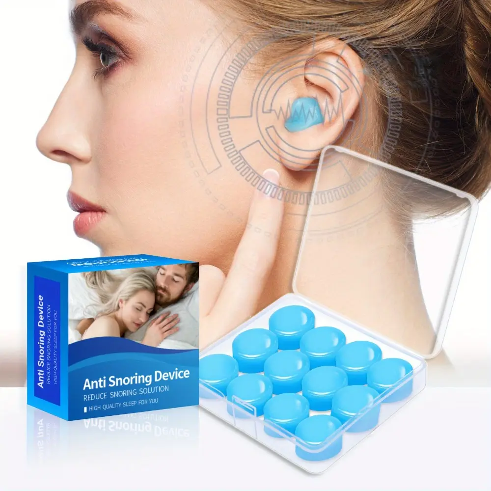 Moldable Silicone 12pcs Reusable Waterproof Sleeping Earplugs - Swimming Accessories for Concerts, Swimming, Snoring, Airplane