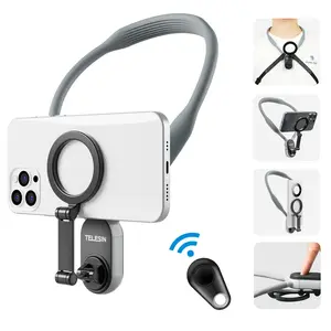 【TikTokShopStockUp】TELESIN Magnetic Neck Phone Holder – Hands-Free POV/Vlog Mount w/ Chest Strap for iPhone 17/1615/14/13/12, Android & Action Cams – Adjustable for Travel, Sports, Recording