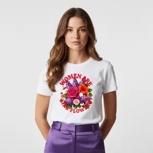 Women & Flowers Graphic Spring Tshirt