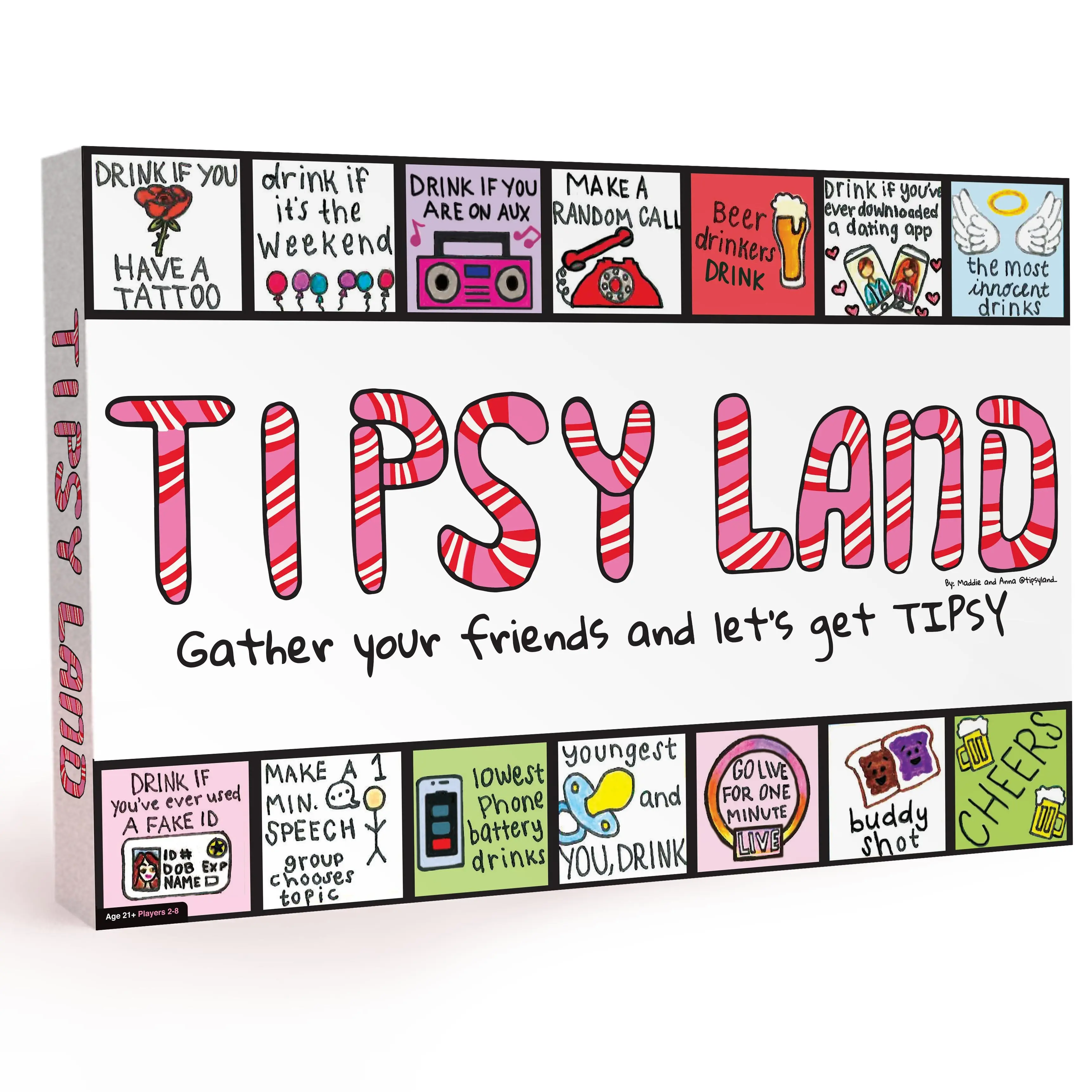 Tipsy Land Party Board Game - Fun Adult Party Game – Perfect for Girl's Night, Bachelorette Party - Created by Two Women from Texas