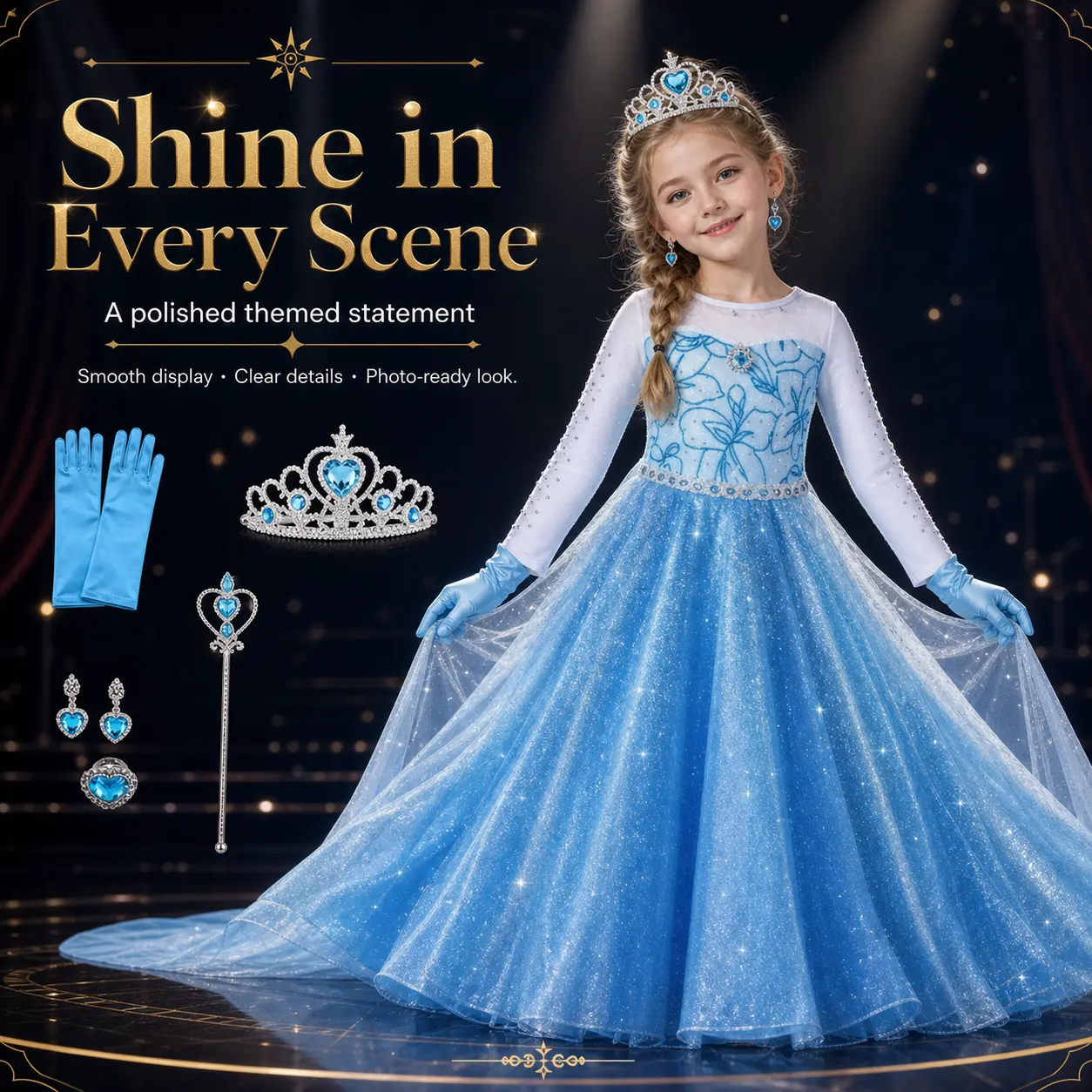 Princess Party Dress with Accessories