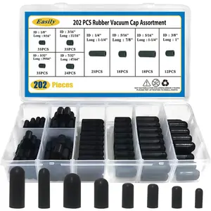202 PCS 8 Size Assorted Vacuum Plugs Hose End Caps Rubber Plug Kit for Carburetor Manifold Automotive 3/16'' 5/16" 7/32" 1/4" 5/32'' 3/8'' 1/8''