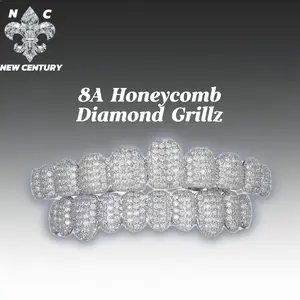 Young Block Diamond Grillz Grills Inlaid with shiny zircon Rap Accessory Teeth Braces personality Halloween＆Christmas Wear