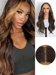 22 Inch Loose Wave Curl Body Wave Hair Wigs, Synthetic Heat Resistant, 13*1*4 Lace Front, Long Curly Wavy Wigs for Women Wear Daily Party Cosplay And Carnival Festival