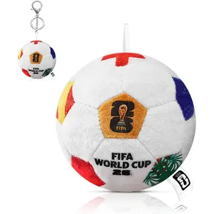Official FIFA World Cup 2026 Soccer Ball Theme Keychain, Soccer Ball Plush Toy Keychain, World Cup Trophy Car Mirror Hanging Ornament, Soccer Ball Decor Gift for Backpack, Bag