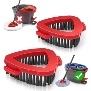 Mop , 2 count Scrub Brush Attachments for  EasyWring 2  System, Triangle Spin Mop Hard Bristles Cleaning Brush Replacement Accessories for Bathroom Kitchen Pool Tile Floor