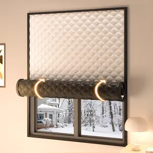 Thickened Blackout Thermal Insulated Curtain, Windproof Window Covering for Bedroom Living Room Study, Warm Winter Home Decor