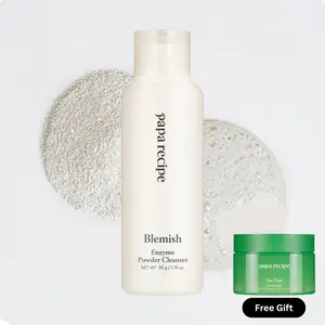Papa Recipe Blemish Enzyme Cleansing Powder (1.7oz/50g) – Papain & Rice extract Powder-to-Foam Face Wash, Skin Radiance & Sebum Care, Gentle Exfoliation, Smoother Texture, Korean Skin Care