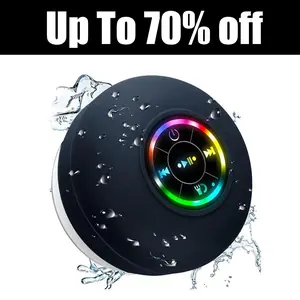 2025 Popular Waterproof Bluetooth Speaker – Portable Mini Wireless Speaker with LED Lights, Large Suction Cup for Bathroom and Outdoor Walls Wireless Suction Portable Waterproof portable bluetooth-compatible Waterproof LED