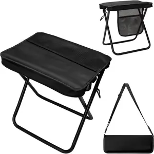 Portable Folding Camping Stool with Carry Bag - Lightweight Outdoor Chair for Fishing, Hiking, Travel, Picnic & Daily Use, Durable Steel Frame, Non-Slip Seat, Easy to Fold & Carry