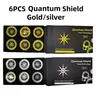 [6 Pcs] Ｅм F Stickers - Multi-Device Protective Stickers-For Phones, Laptops, Fridges, and More - Gold/Silver for Smartphones, Cases, and Devices