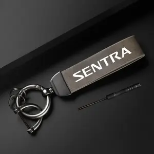 Car Keychain, Car Key Holder, PU Leather Car Keychain, Simple Design Car Interior Decoration Accessories, Car Key Accessory for Nissan Sentra