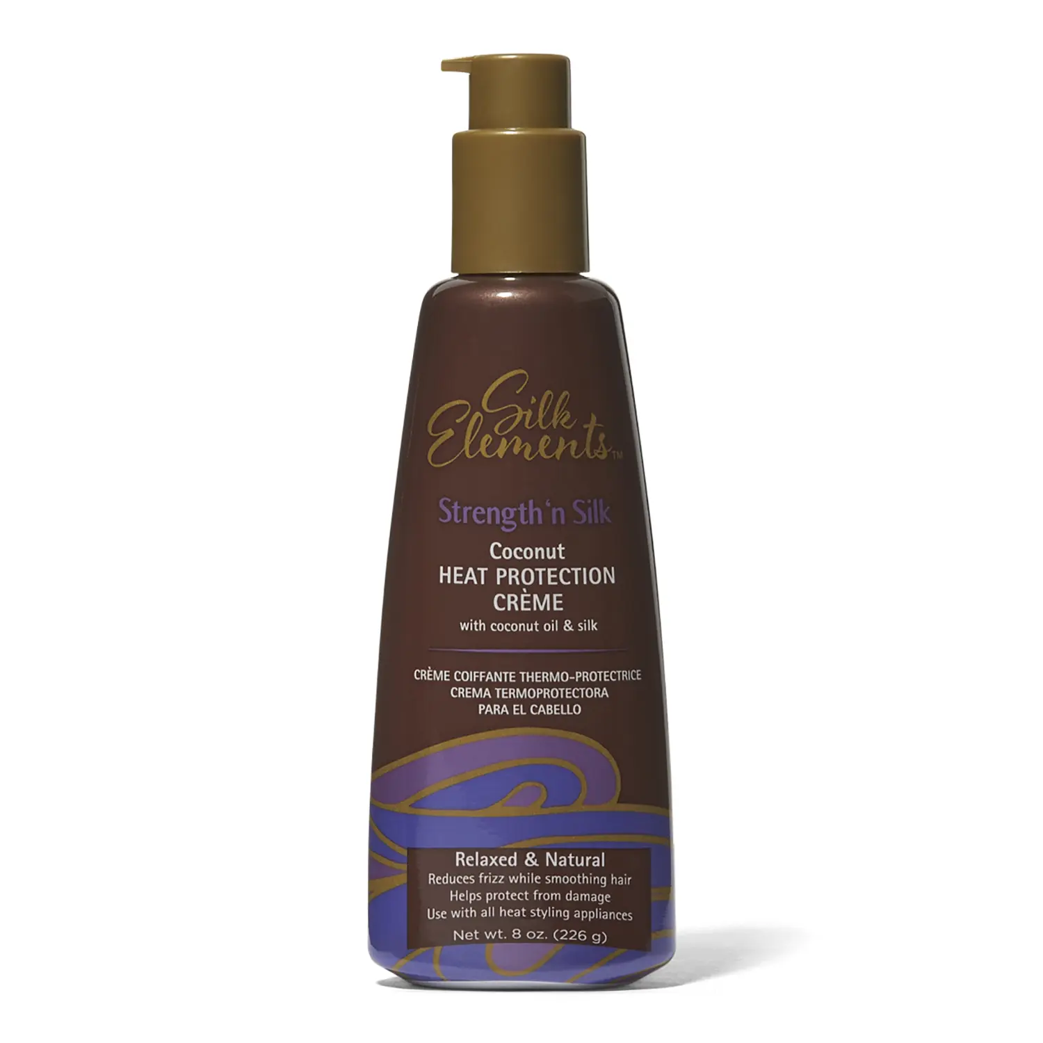 Silk Elements Heat Protection Creme, AntiFrizz, Smoothing, Coconut Oil and Silk, Relaxed or Natural Hair, Heat Protectant, Haircare