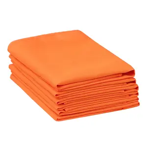 REGALWOVEN 6 Pack Polyester Napkins, Good Choice of Napkins for Wedding Cocktail Party 18x18 Inch Orange