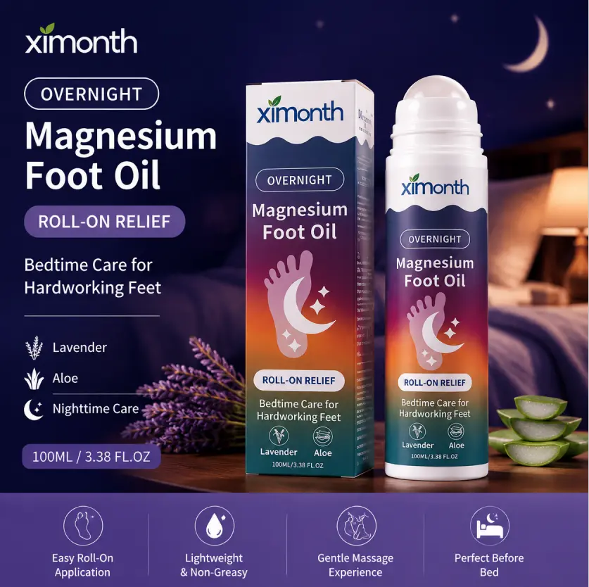 Sleep Support Roll-On Magnesium Foot Oil - Hydrating Lavender Aloe Formula for Hardworking Feet