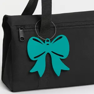 Cheer Bow Bag Tag - Personalized 3D Printed Filament Accessory for Gym Bags & Megaphones - Durable, Washable, Lightweight, Sturdy - Brown & Navy Blue Options