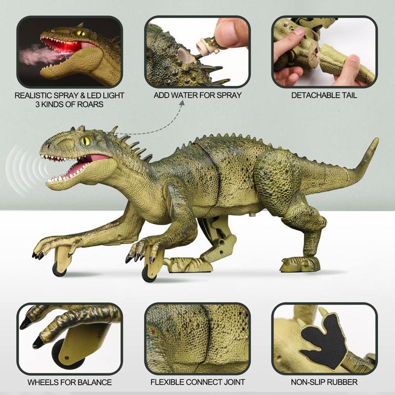 Remote Control Dinosaur Toy, Tyrannosaurus Robot Walking RC Dinosaur with LED Light and Roaring Sounds for Boys Girls 3+ Years Old