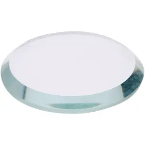 Plymor 1" Round, 3mm Thick Beveled Clear Glass Circle