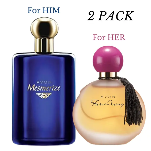 AVON Far Away Original for her & Mesmerize Blue for him SET of 2 - Fragrance Collection AVON Far Away Original for her & Mesmerize Blue for him SET of 2 - Fragrance Collection