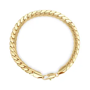 TANTIUE Miami Cuban Link Chain Bracelet for Men Women, 14K Real Gold Plated Hypoallergenic Premium Stainless Steel Hip Hop Jewelry