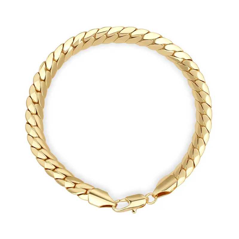 TANTIUE Byzantine Chain Bracelet for Men Women, 14K Real Gold