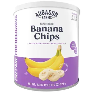Sweetened Banana Chips Can, Emergency Food Supply, Everyday Meals, 31 Servings (Packaging May Vary)